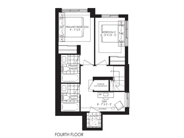 The Sky Towns 1204 floor plan at Westshore at Long Branch Towns
