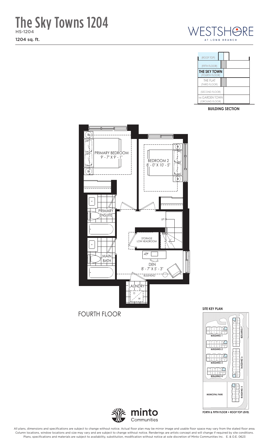 The Sky Towns 1204 Fourth Floor at Westshore at Long Branch Towns floor plan