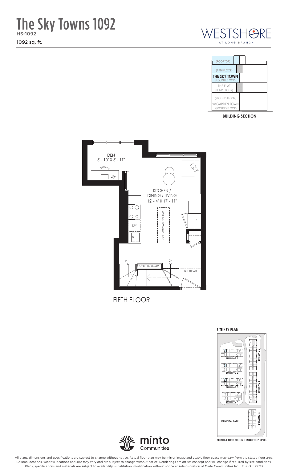The Sky Towns 1092 Fifth Floor at Westshore at Long Branch Towns floor plan