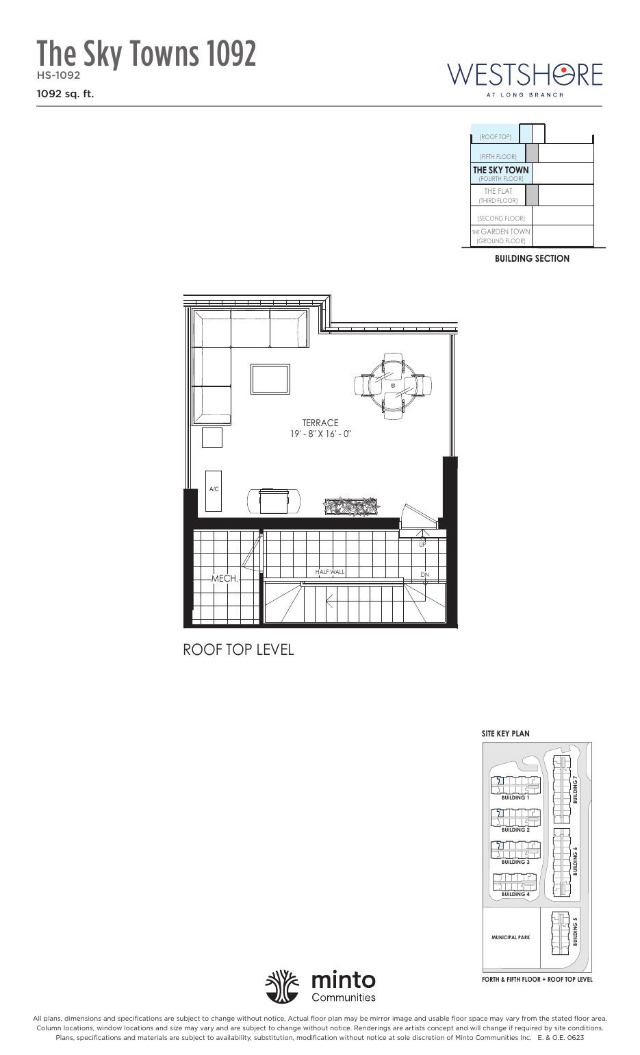 The Sky Towns 1092 Roof Top Level at Westshore at Long Branch Towns floor plan