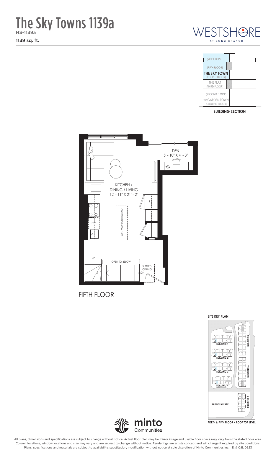 The Sky Towns 1139a Fifth Floor at Westshore at Long Branch Towns floor plan
