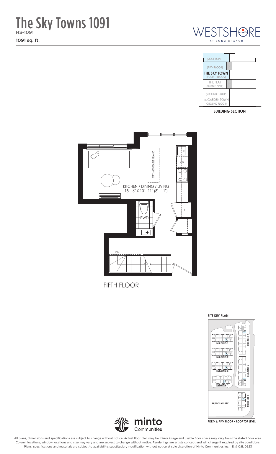 The Sky Towns 1091 Fifth Floor at Westshore at Long Branch Towns floor plan