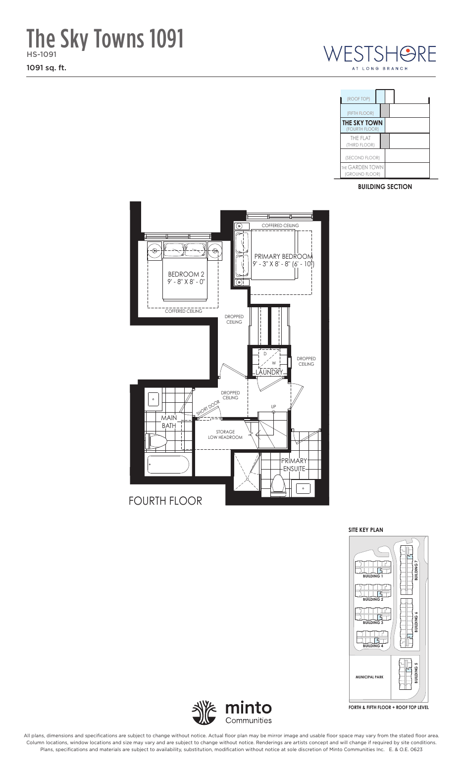 The Sky Towns 1091 Fourth Floor at Westshore at Long Branch Towns floor plan