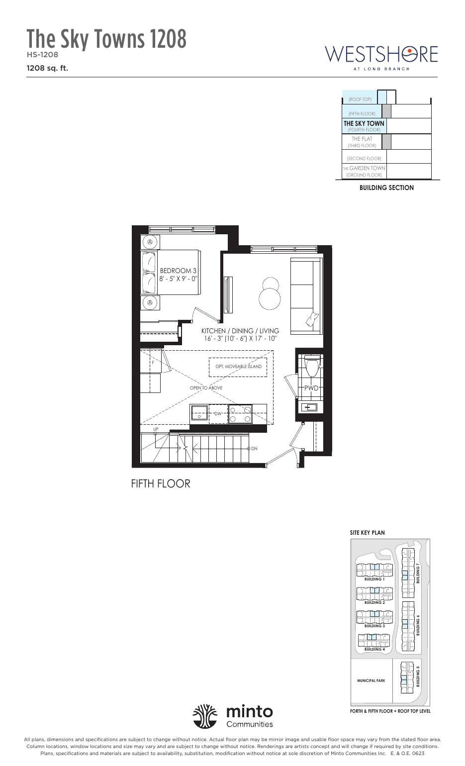 The Sky Towns 1208 Fifth Floor at Westshore at Long Branch Towns floor plan