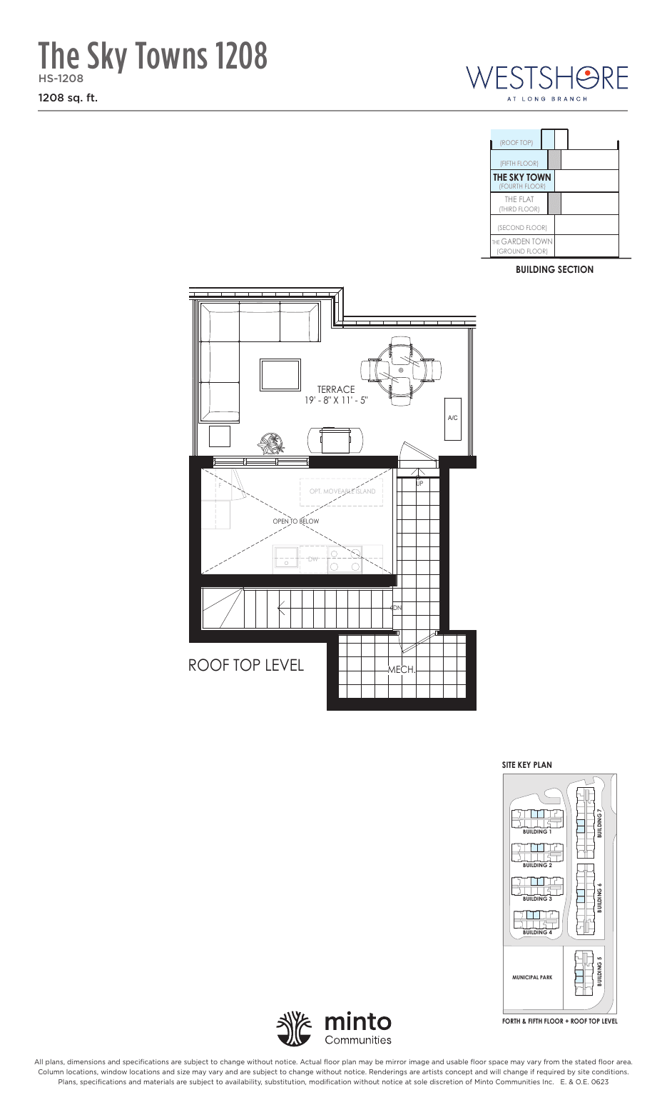 The Sky Towns 1208 Roof Top Level at Westshore at Long Branch Towns floor plan