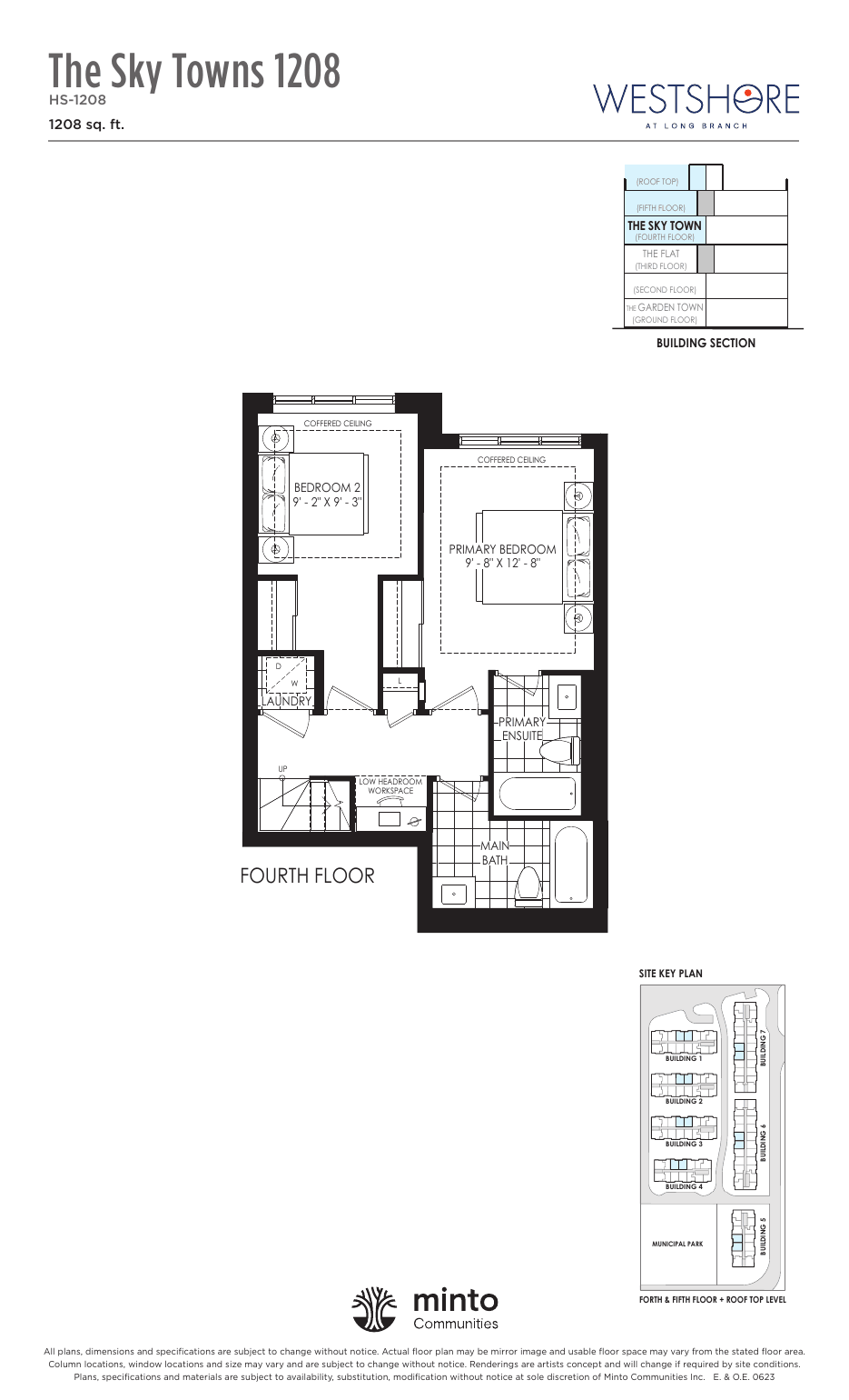 The Sky Towns 1208 Fourth Floor at Westshore at Long Branch Towns floor plan