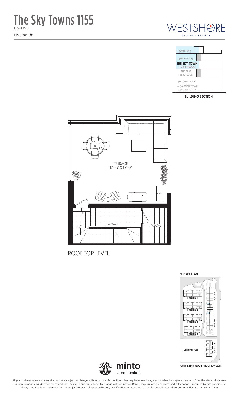 The Sky Towns 1155 Roof Top Level at Westshore at Long Branch Towns floor plan