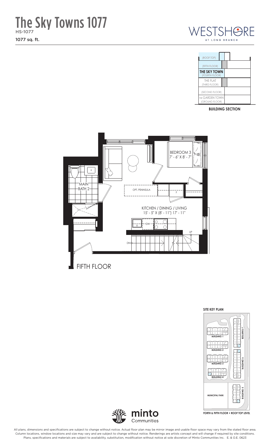 The Sky Towns 1077 Fifth Floor at Westshore at Long Branch Towns floor plan