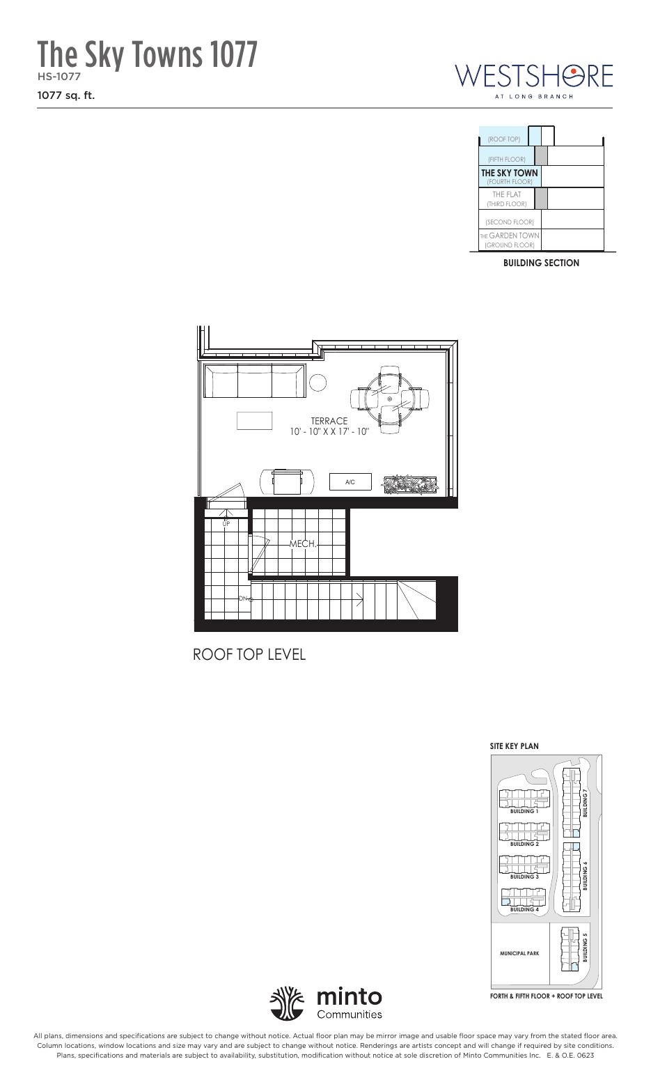 The Sky Towns 1077 Roof Top Level at Westshore at Long Branch Towns floor plan