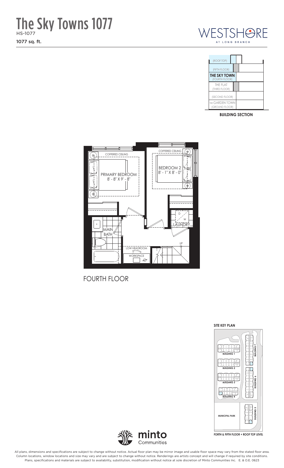 The Sky Towns 1077 Fourth Floor at Westshore at Long Branch Towns floor plan