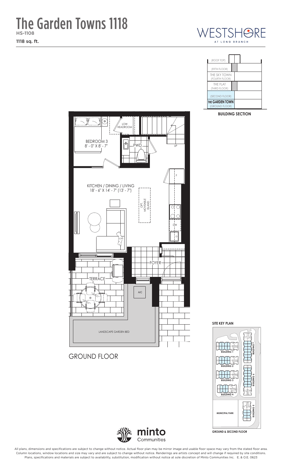 The Garden Towns 1118 Ground Floor at Westshore at Long Branch Towns floor plan