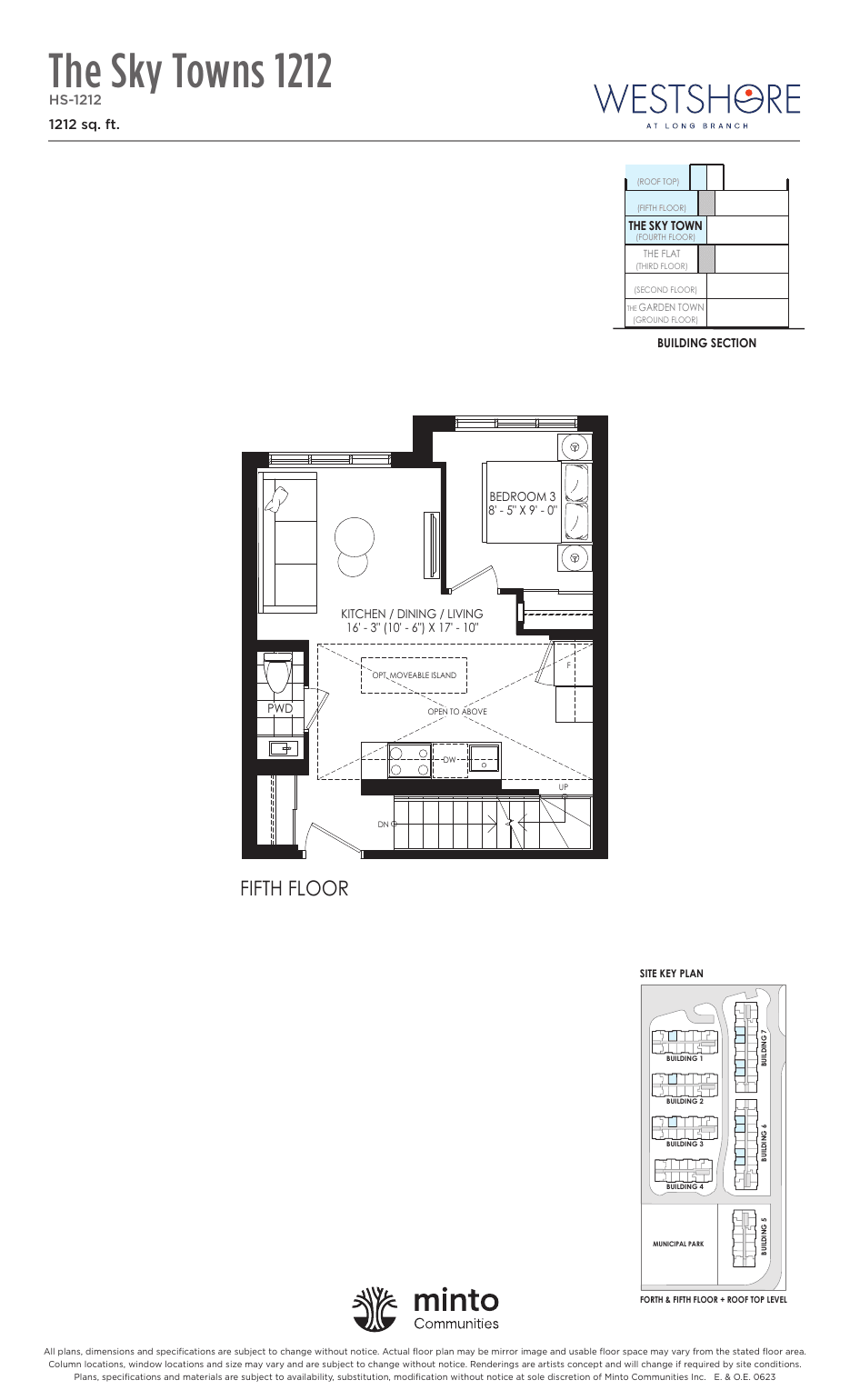 The Sky Towns 1212 Fifth Floor at Westshore at Long Branch Towns floor plan