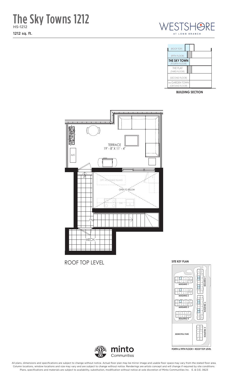 The Sky Towns 1212 Roof Top Level at Westshore at Long Branch Towns floor plan