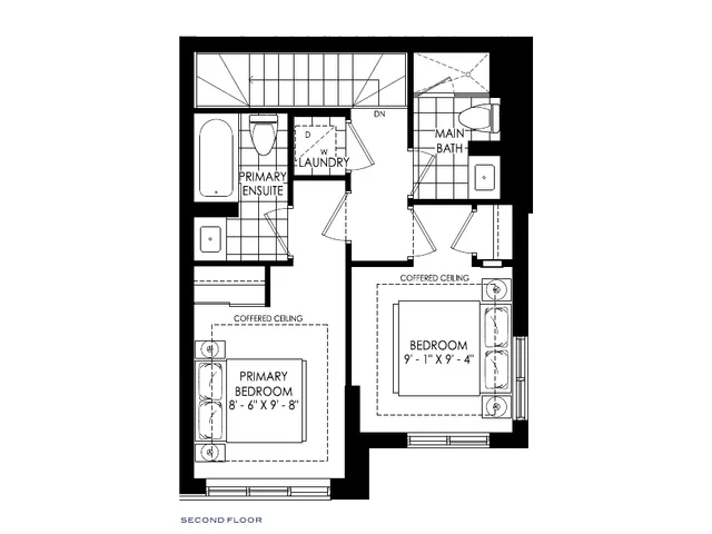 The Garden Towns 952 floor plan at Westshore at Long Branch Towns