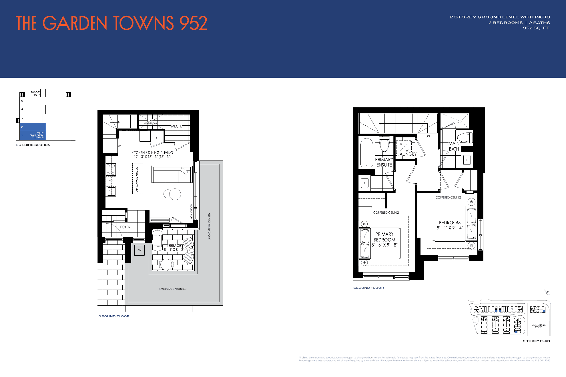 The Garden Towns 952 at Westshore at Long Branch Towns floor plan