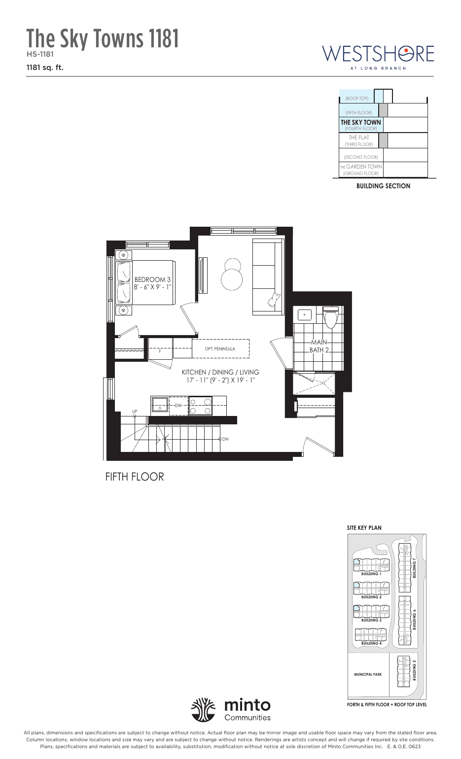 The Sky Towns 1181 Fifth Floor at Westshore at Long Branch Towns floor plan