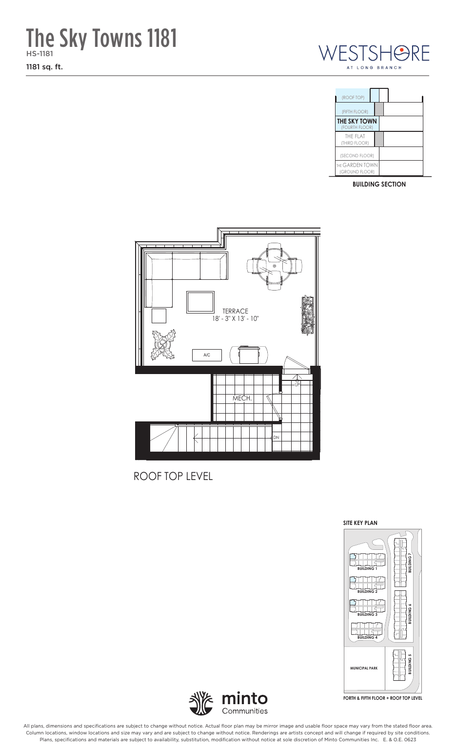 The Sky Towns 1181 Roof Top Level at Westshore at Long Branch Towns floor plan