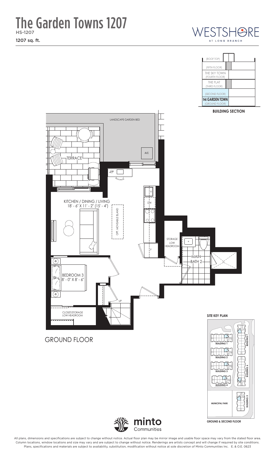 The Garden Towns 1207 Ground Floor at Westshore at Long Branch Towns floor plan
